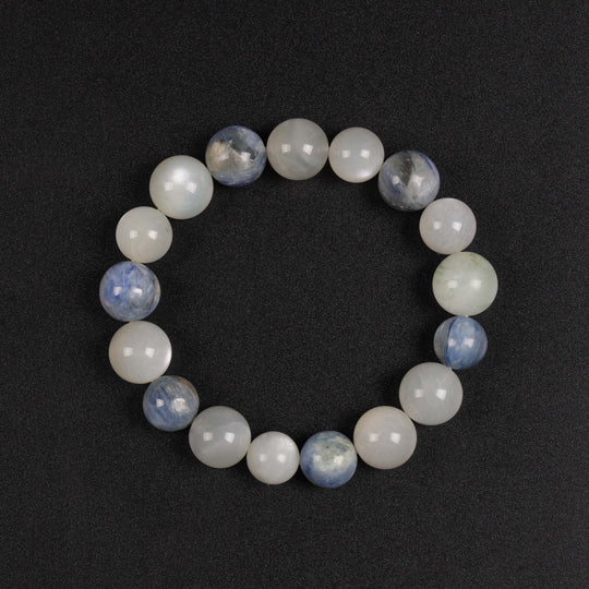 Natural Blue Kyanite & White Moonstone | The Inner Calm & Command Anchor | Bracelet