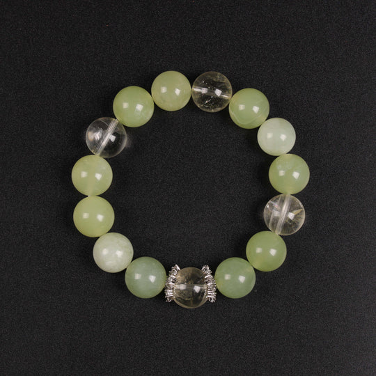 Natural Citrine & Milky Green Chalcedony | The Gentle Abundance Anchor | Bracelet