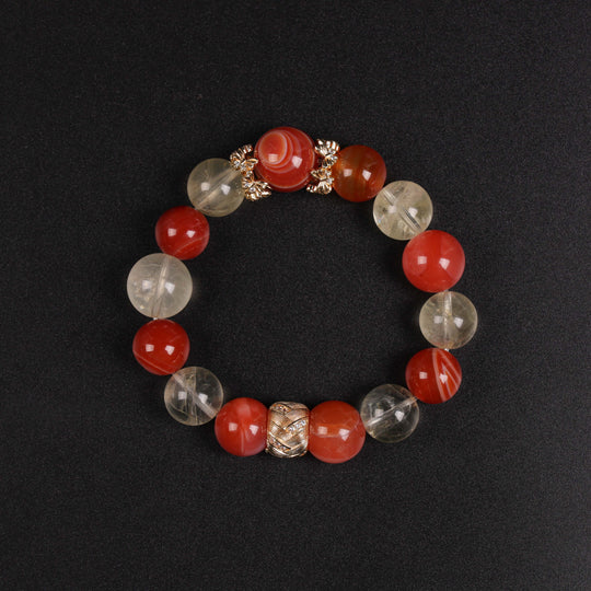 Natural Citrine & Red Agate | The Action Engine: Strategic Momentum | Bracelet