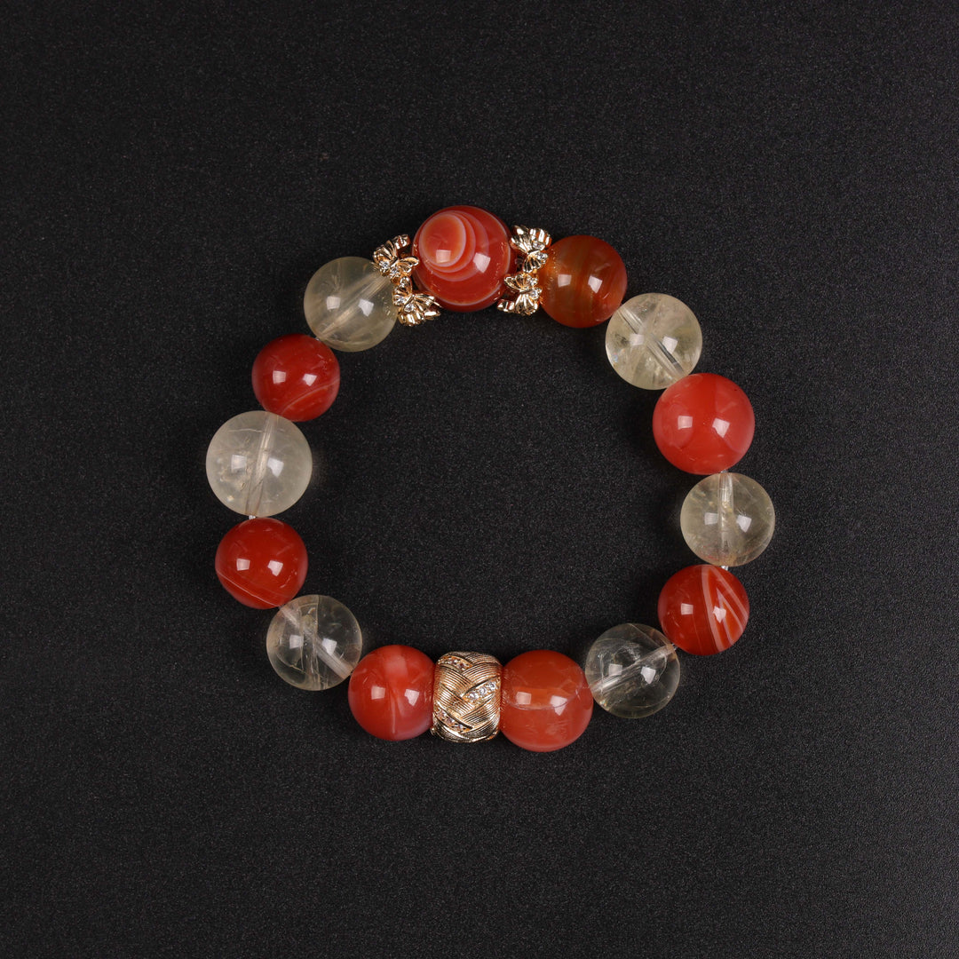 Natural Citrine & Red Agate | The Action Engine: Strategic Momentum | Bracelet