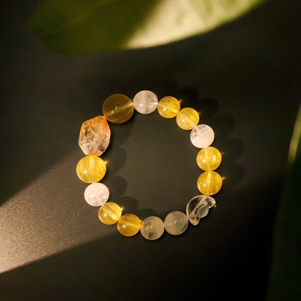 Blessed CloudBlaze Golden Glow Moon Bracelet – Balance & Clarity