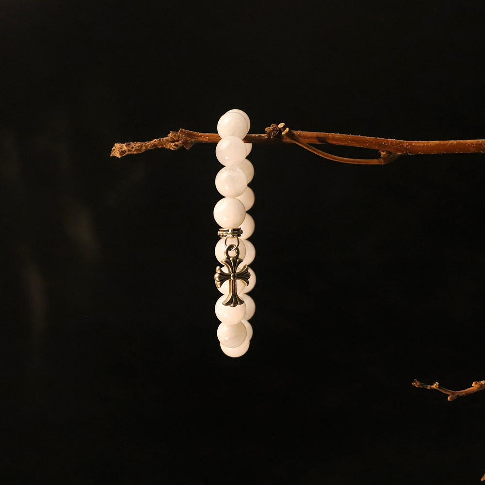 Blessed White Phantom Bracelet – Cloudy Serenity for Meditation