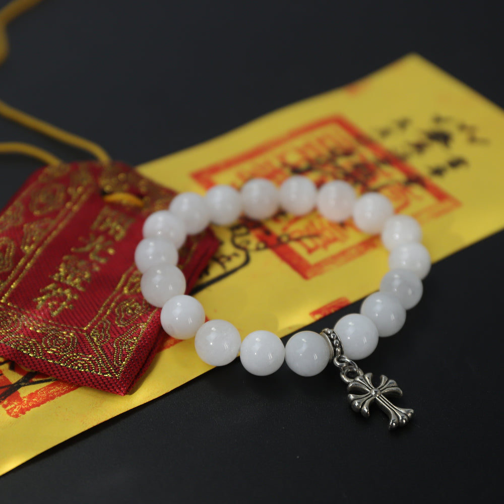 Blessed White Phantom Bracelet – Cloudy Serenity for Meditation