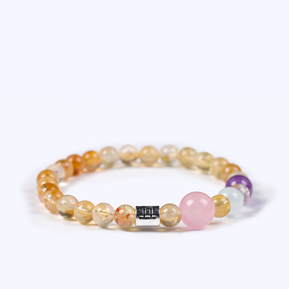 Natural Yellow Phantom & Amethyst | The Communicator Anchor: Gemini Bracelet | Bracelet