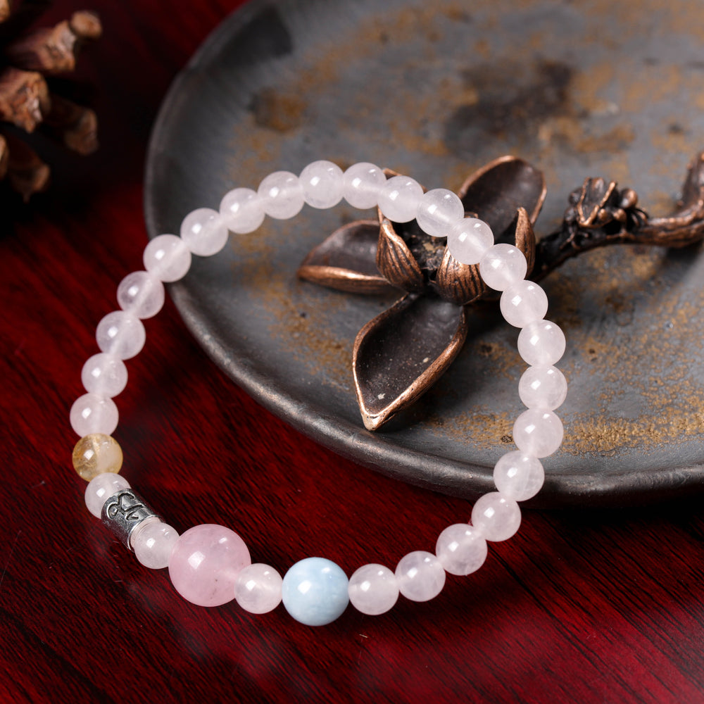 Natural Yellow Phantom & Rose Quartz | The Resilience Anchor: Capricorn Bracelet | Bracelet