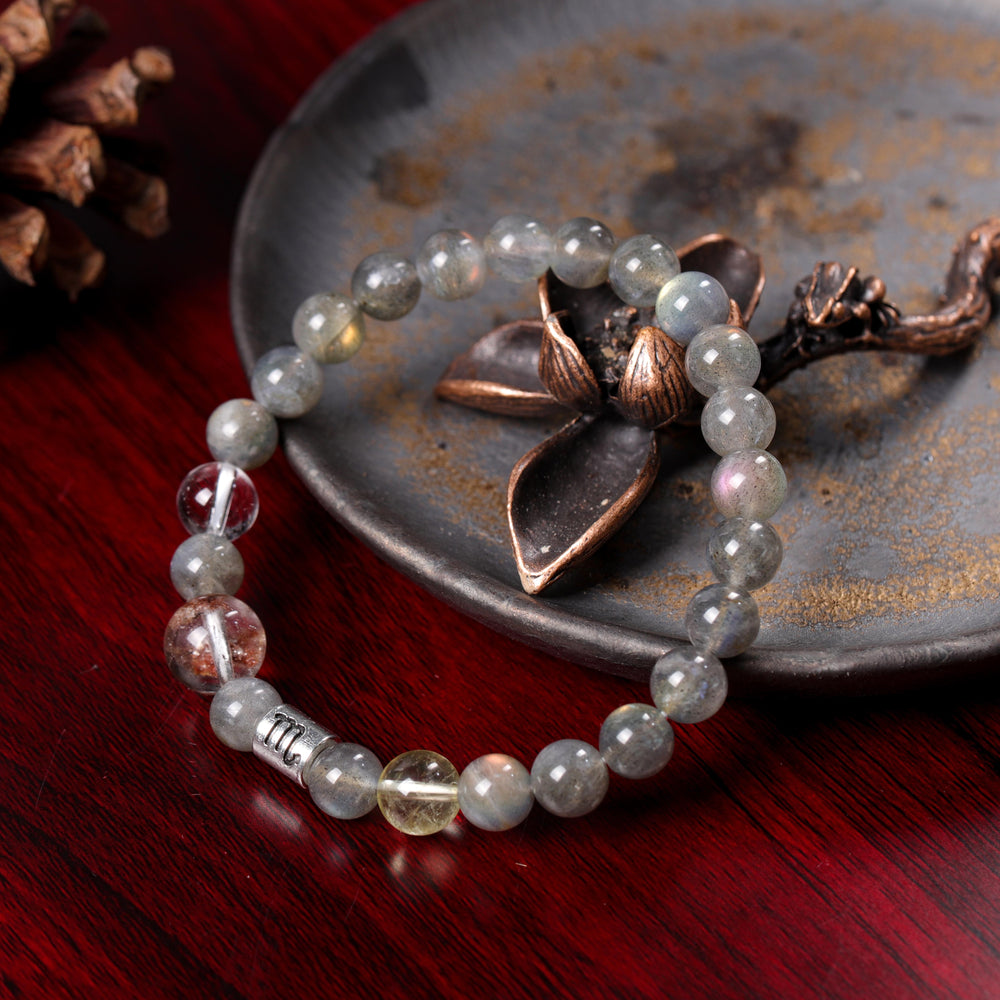 Natural Labradorite & Multi-Crystal Scorpio Traditional Insight & Alignment Bracelet