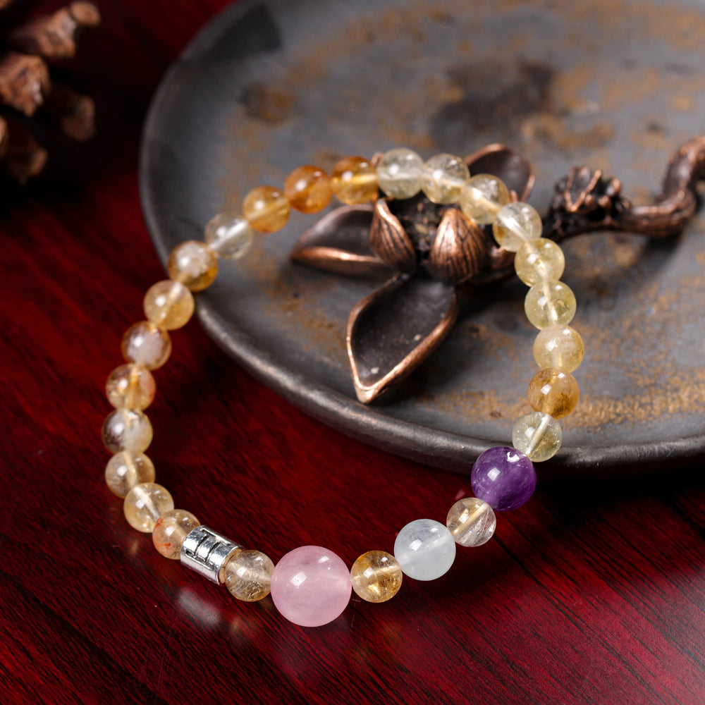 Natural Yellow Phantom & Amethyst | The Communicator Anchor: Gemini Bracelet | Bracelet