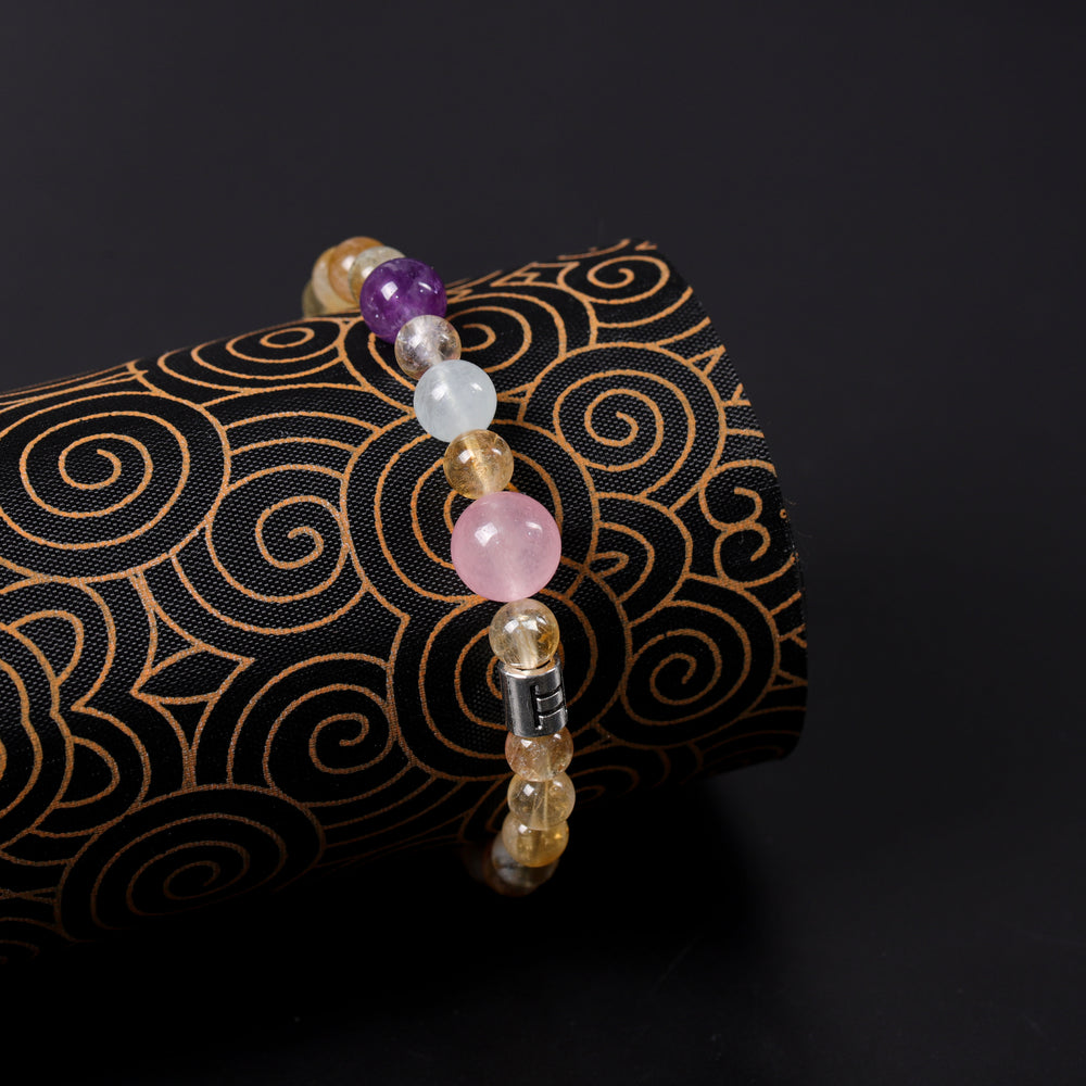 Natural Yellow Phantom & Amethyst | The Communicator Anchor: Gemini Bracelet | Bracelet