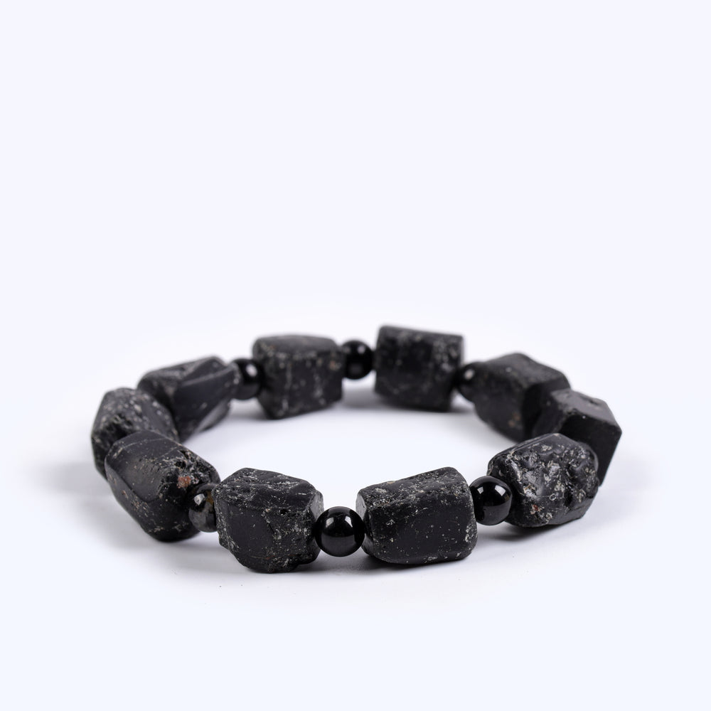 Foundational Strength Array – Natural Black Tourmaline & Black Agate Bracelet