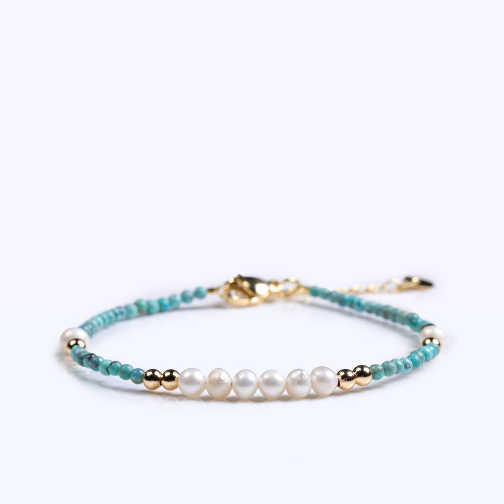 Serenity & Balance Array – Natural Turquoise & Pearl Bracelet