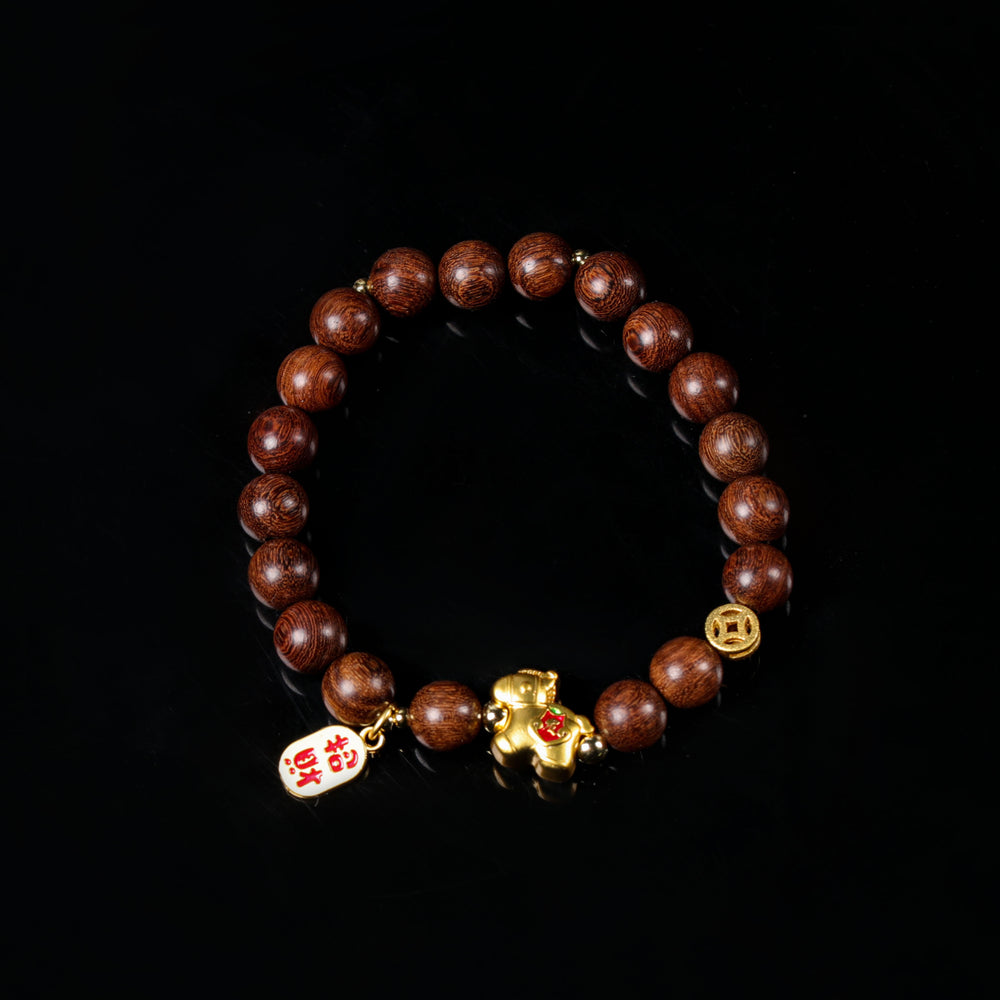 FREE Today: Golden Sandalwood Lucky Horse Bracelet