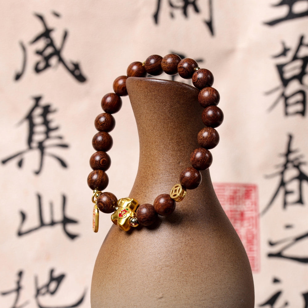 FREE Today: Golden Sandalwood Lucky Horse Bracelet