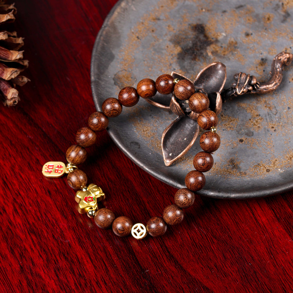 FREE Today: Golden Sandalwood Lucky Horse Bracelet