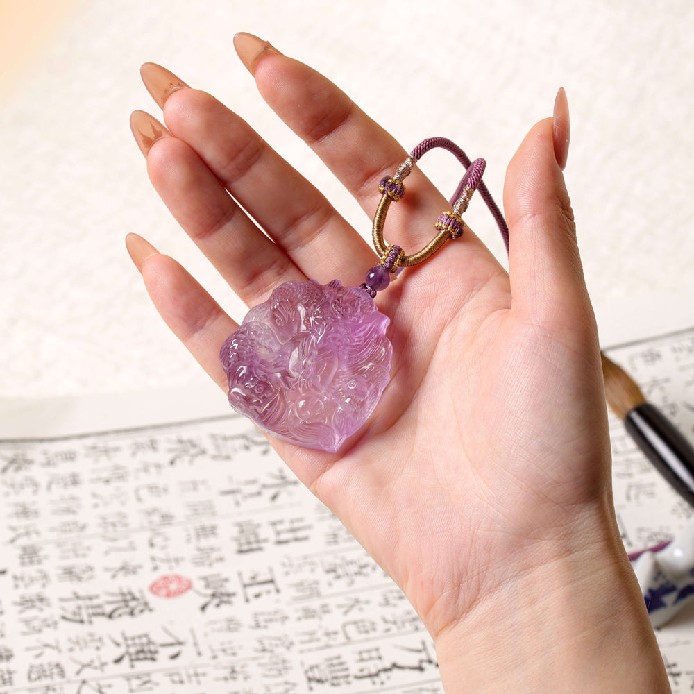 Intuition & Grace Array – Natural Amethyst Fox Pendant
