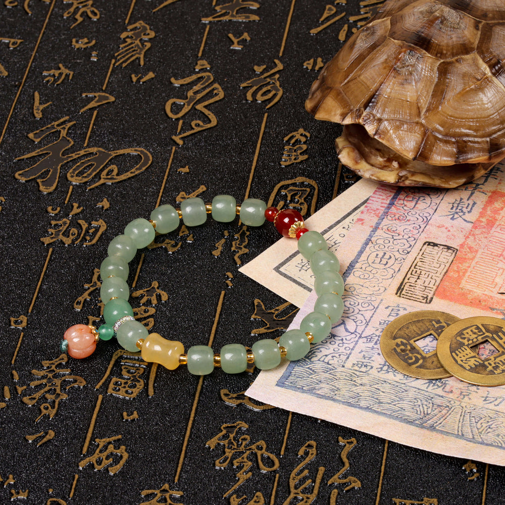 Vitality Anchor Array – Natural Aventurine & Red Agate Bracelet