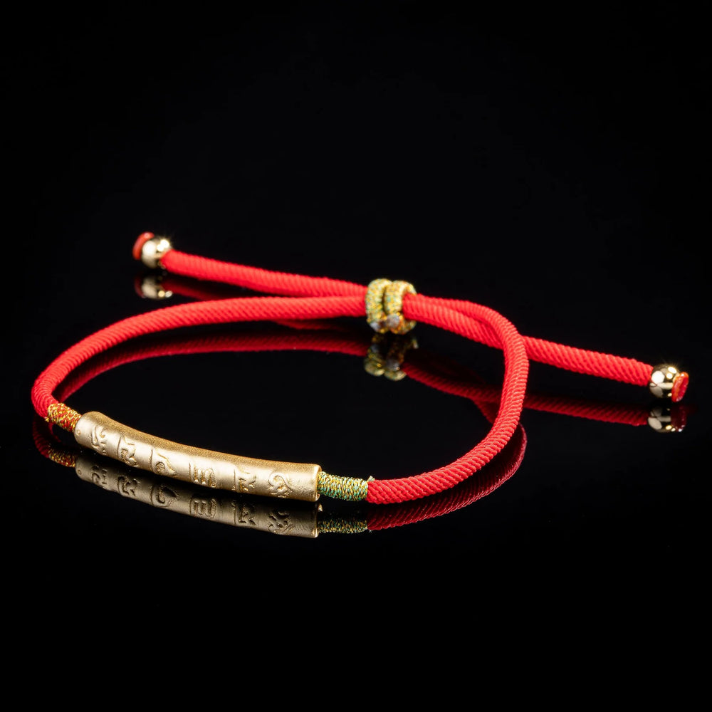 Rotes Tibet Armband Buddhistisch - kräftiger Glücksbringer