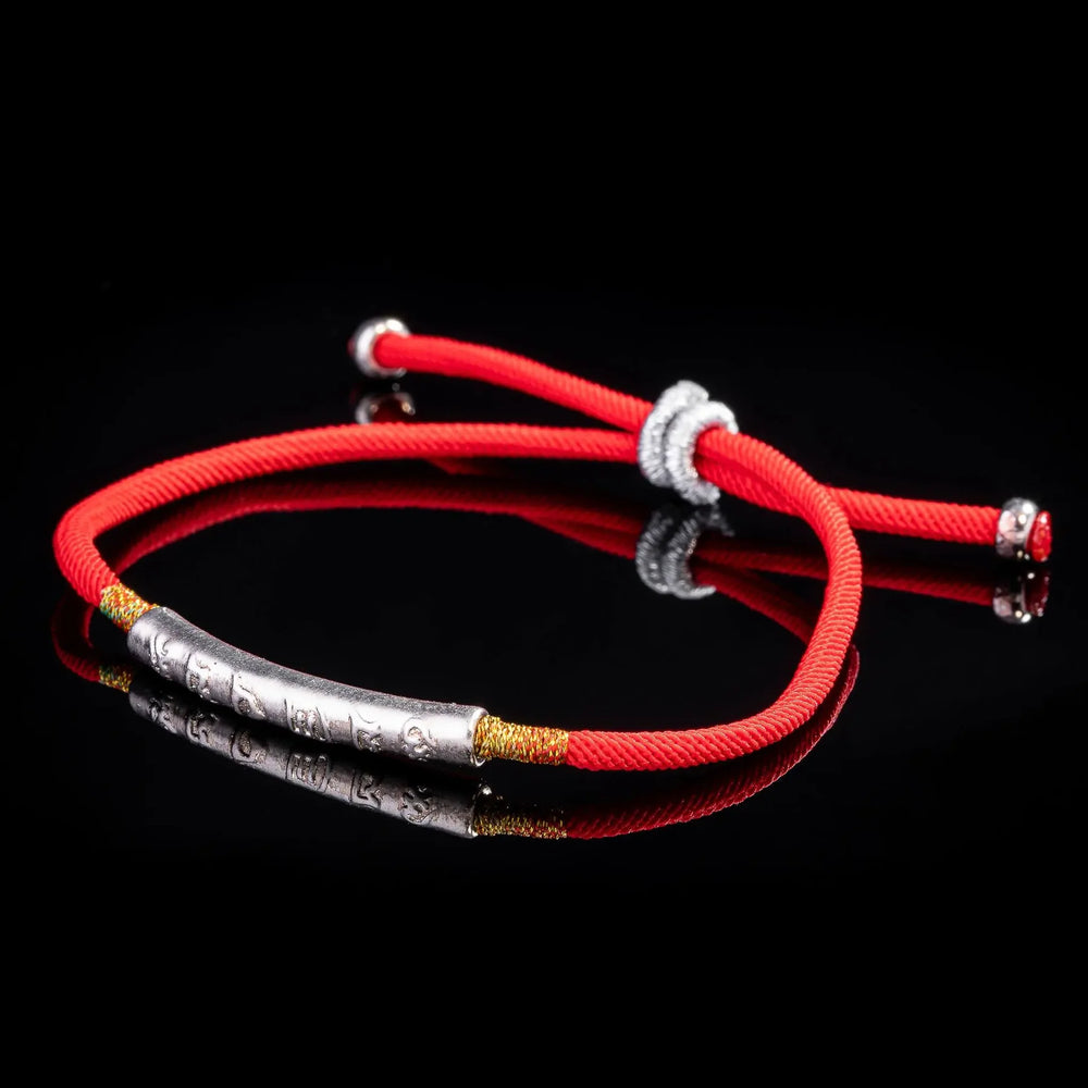 Rotes Tibet Armband Buddhistisch - kräftiger Glücksbringer
