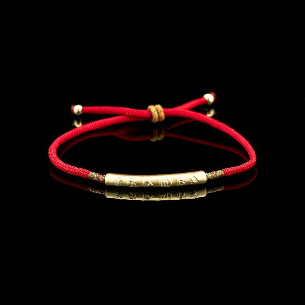 Rotes Tibet Armband Buddhistisch - kräftiger Glücksbringer