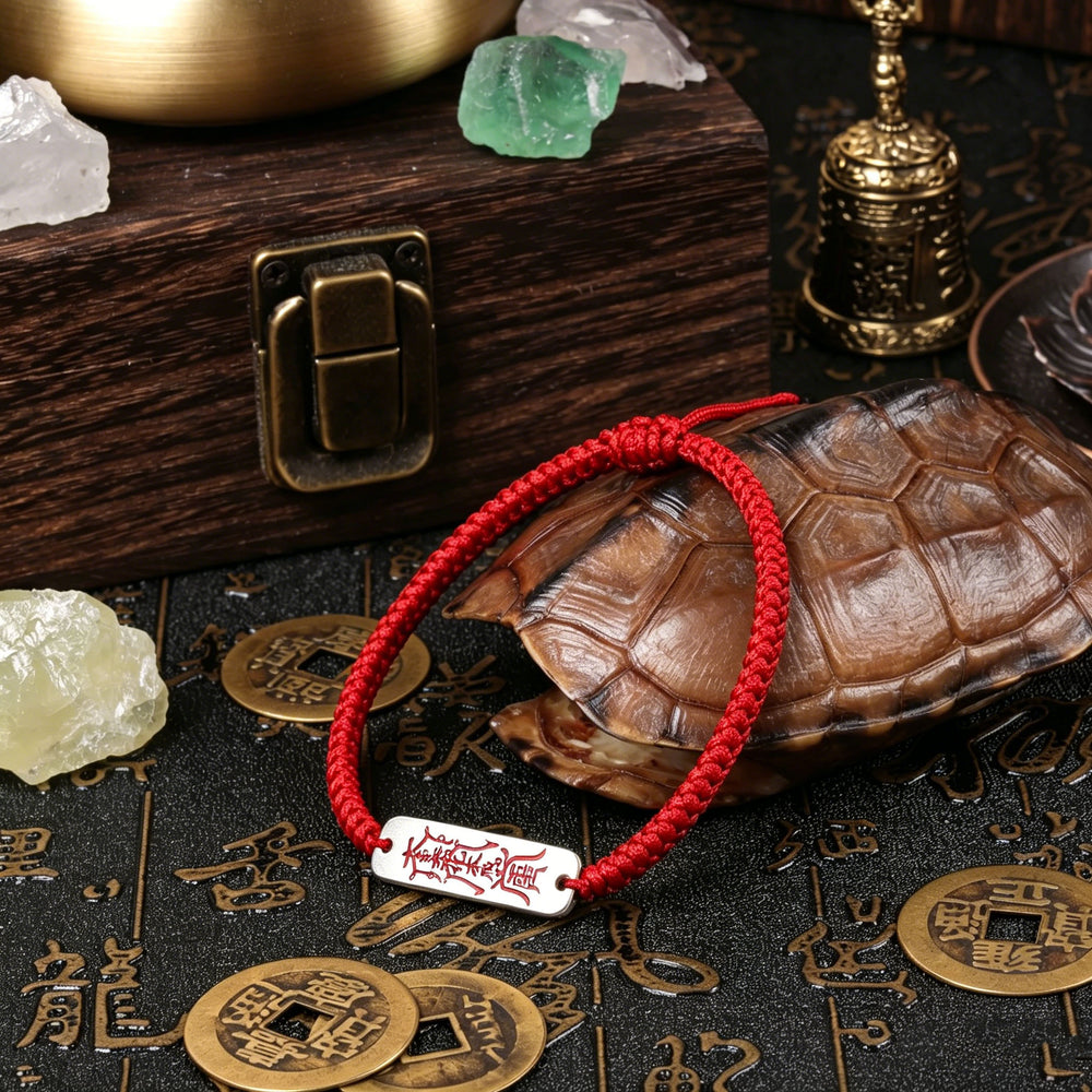Annual Resilience Array – Premium Metallic & Red Silk Bracelet