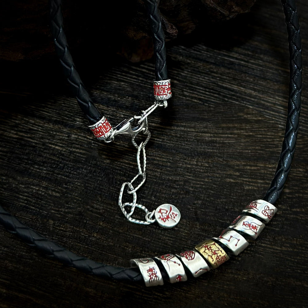 Pure Silver Big Dipper Tiangang Traditional Celestial Shield Necklace