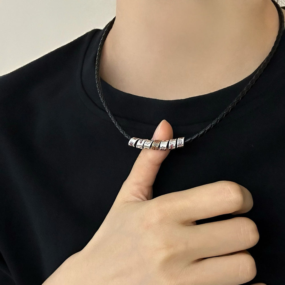 Pure Silver Big Dipper Tiangang Traditional Celestial Shield Necklace