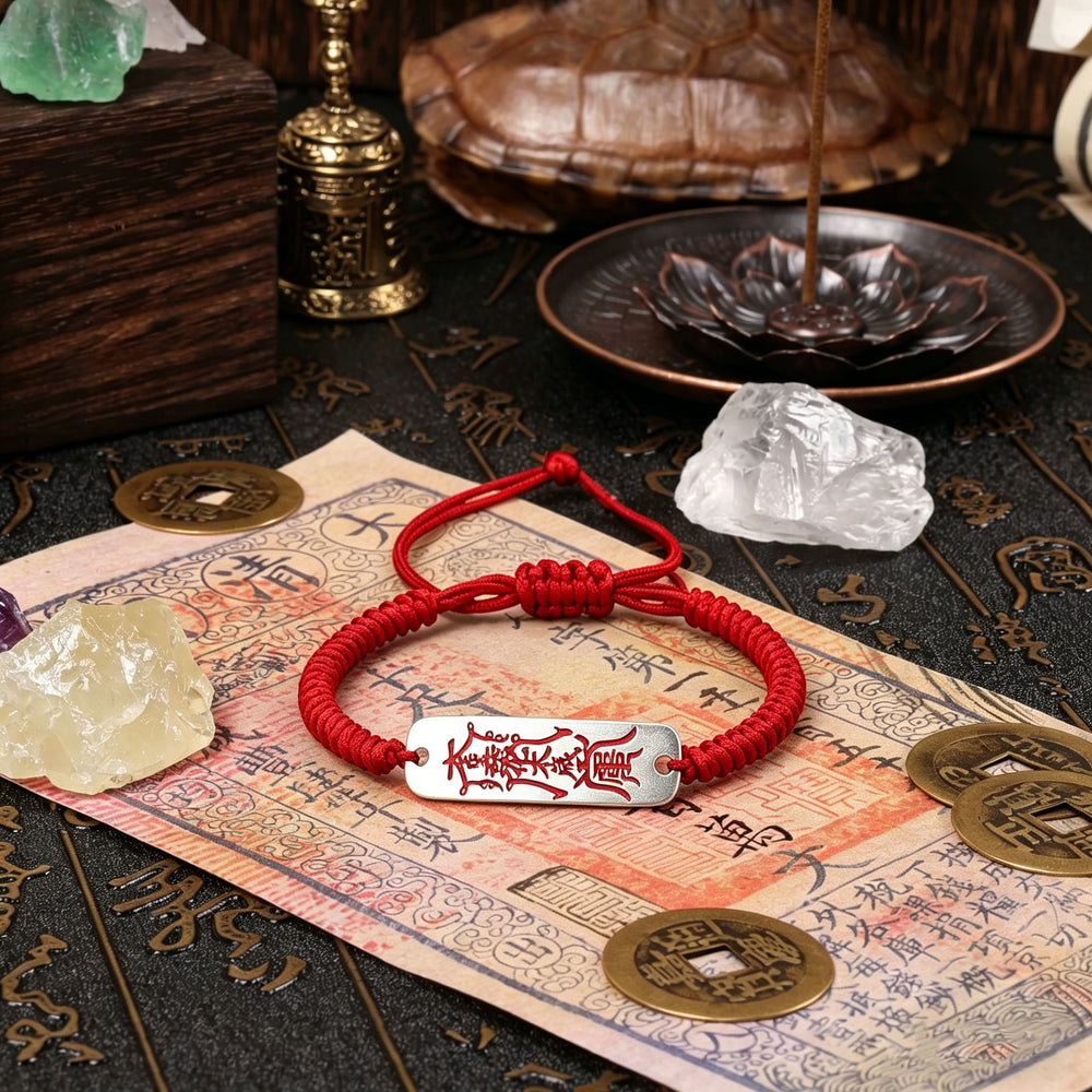 Annual Resilience Array – Premium Metallic & Red Silk Bracelet
