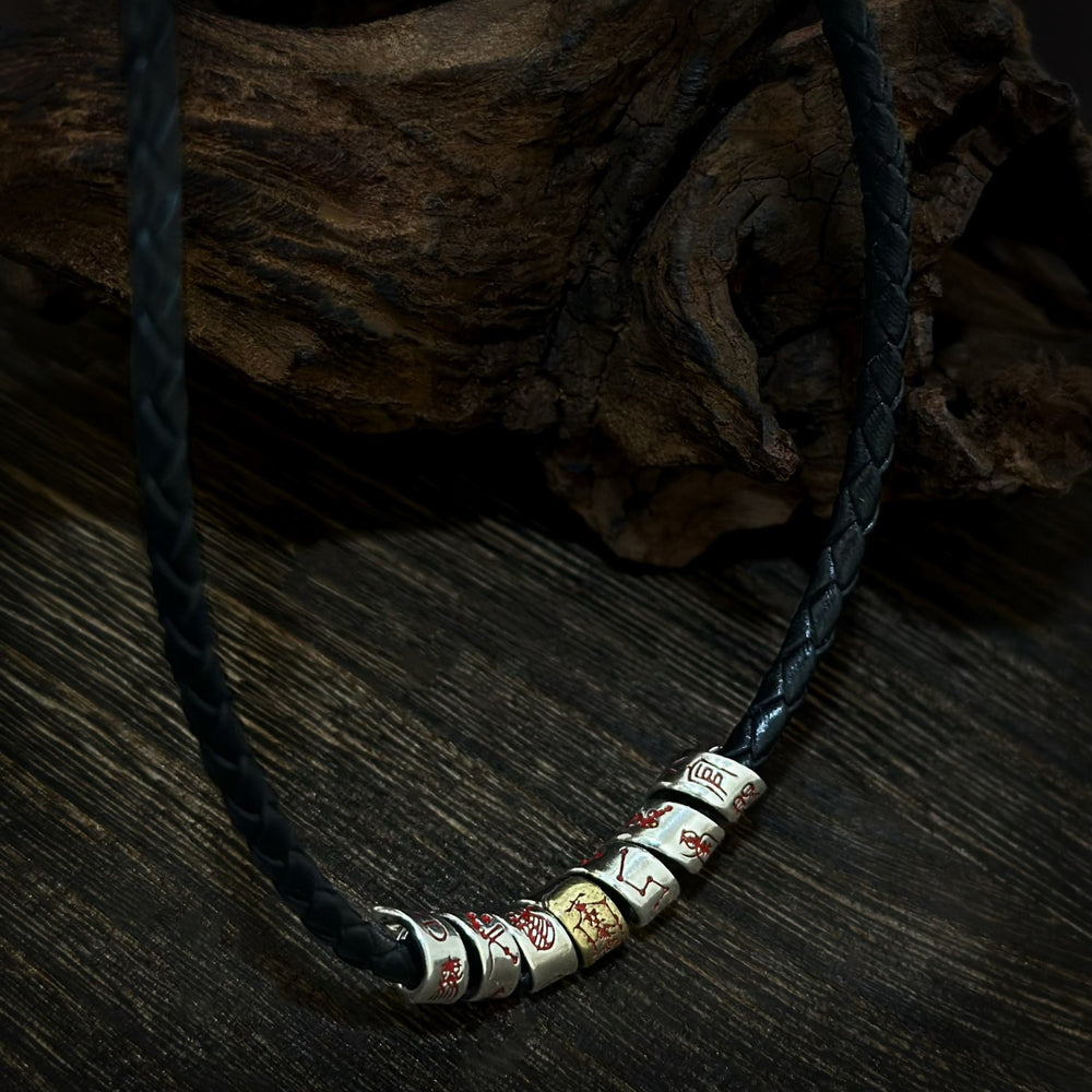 Pure Silver Big Dipper Tiangang Traditional Celestial Shield Necklace