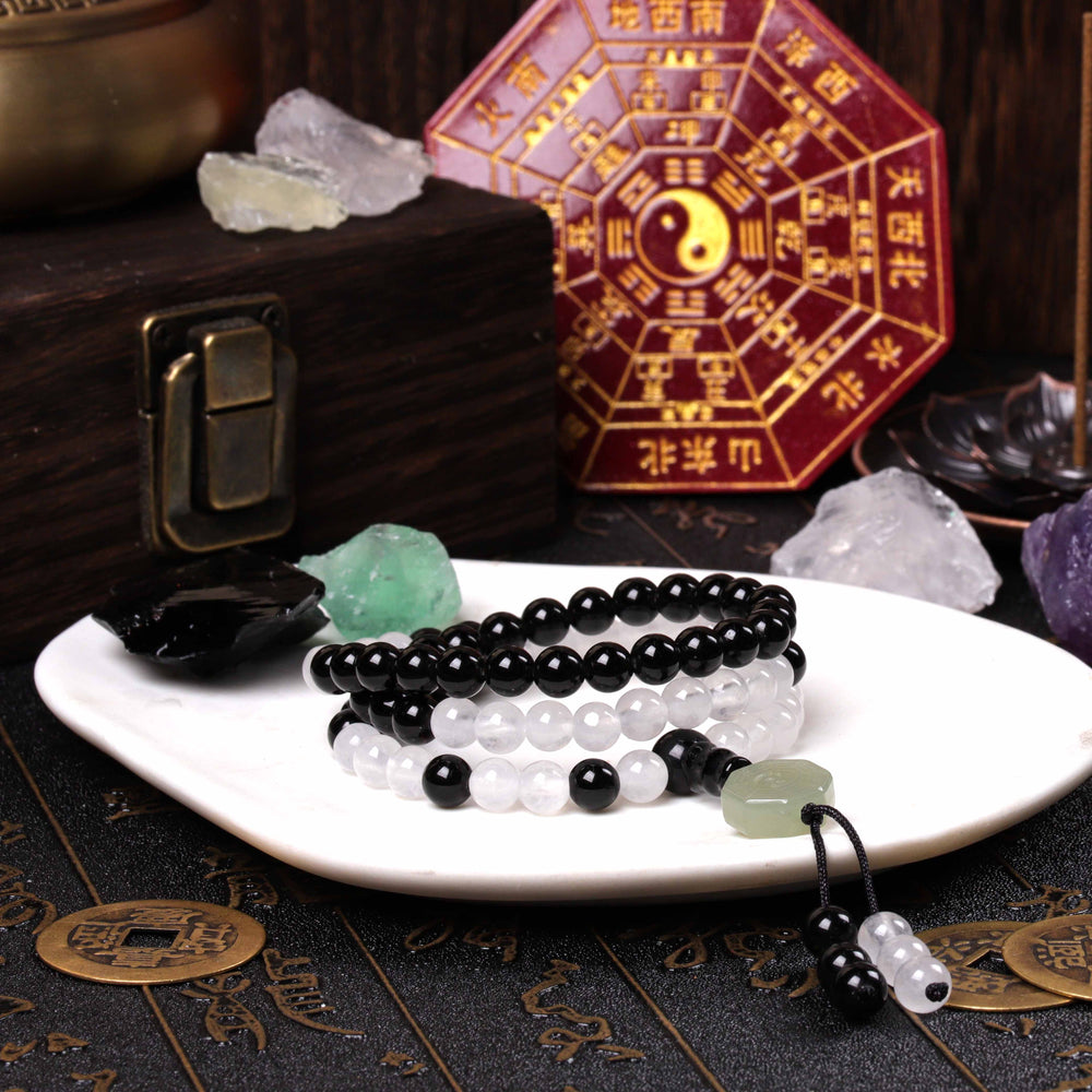 Natural 81-Bead Tai Chi Bagua Taoist Mala Balance & Harmony Necklace
