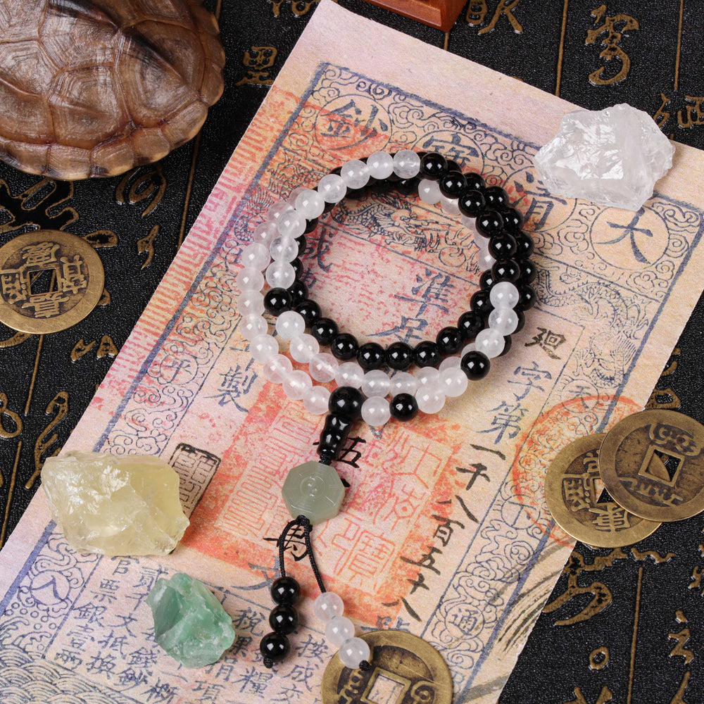 Natural 81-Bead Tai Chi Bagua Taoist Mala Balance & Harmony Necklace