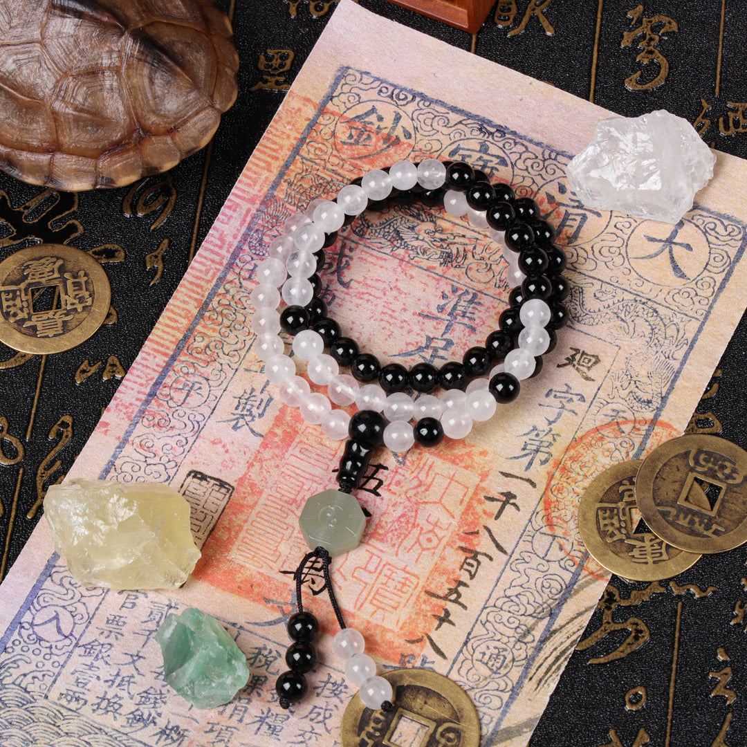 Natural 81-Bead Tai Chi Bagua Taoist Mala Balance & Harmony Necklace